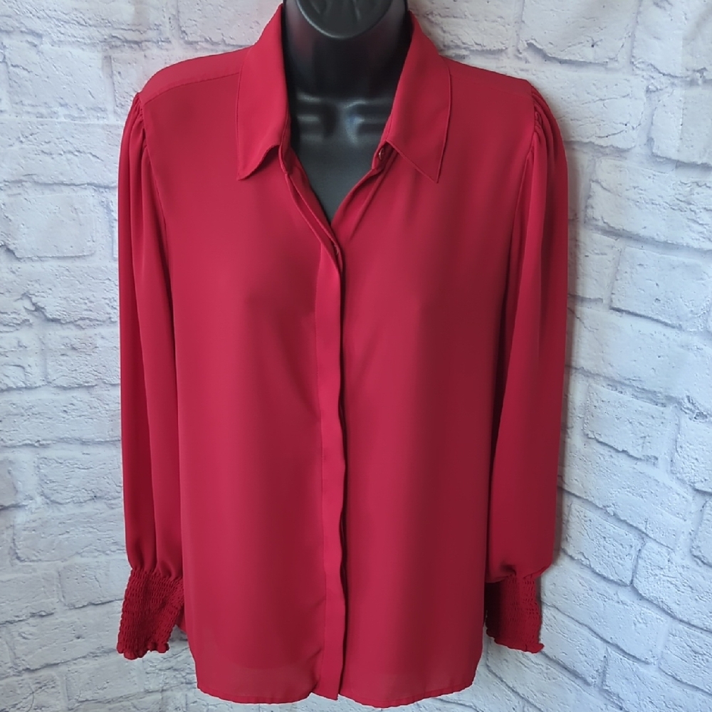 Express Elegant Red Women's Blouse Size M